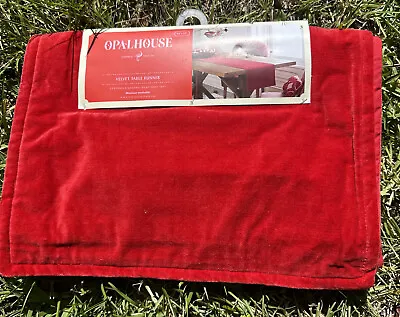 Red Velvet Table Runner By Opalhouse 14x72”  NEW WITH TAGS • $20