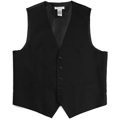 Men's Black Streamlined 5 Button Formal Suit Vest • $29.99