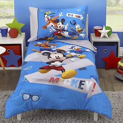 Mickey Mouse Toddler Bedding Set - 4 Piece Set And Pals - Blue  • $7899.30