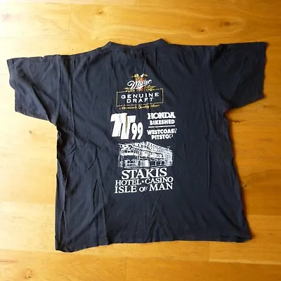 Isle Of Man TT 1999 Miller Draft T Shirt Black Cotton Men's Size XL Inc UK P+P • $21.46