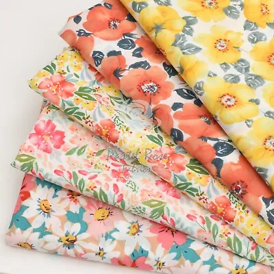 Summer Soft Cotton Lawn Floral Fabric Extra Wide 156cm Ideal For Dresses Shirts • £5.99