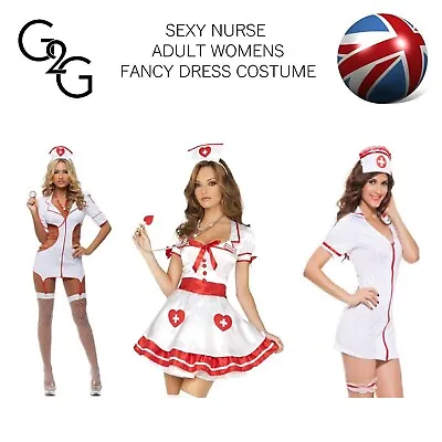 Women Sexy Nurse Costume Set Cosplay Uniform Outfit Adult Halloween Masquerade • £11.99