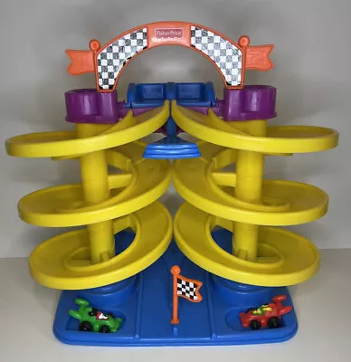 1997/ 1999 Mattel Spiral Speedway Fisher Price Race Track Car Fun Fast Durable • $24.98