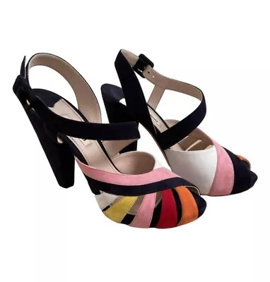 Mui Mui Rainbow Cone Heel Sandals EU  37.5  • £125