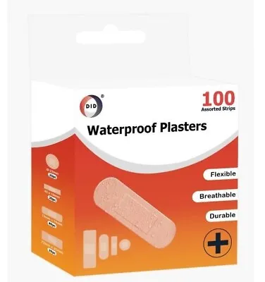 100Pc Assorted Waterproof Plasters Breathable Adhesive First Aid Healing • £3.25
