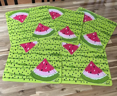 Vera Neumann Ladybug Set Of 5 Vinyl Placemats Summery Watermelon Print • $22.95