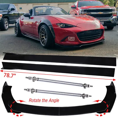 For Mazda MX-5 Miata Front Bumper Lip Spoiler Splitter /Side Skirts /Strut Rods • $145.11