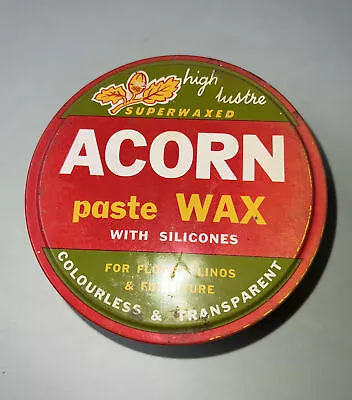 Large Vintage Polishing Wax Tin     ACORN TIN           Acorn For Floors. • $20