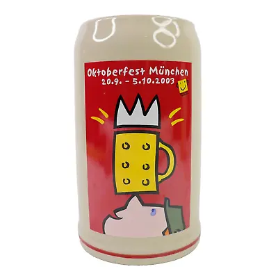 Official 2003 Oktoberfest Munich German Bavarian Beer Stein 1 Liter Collectible • $32.98