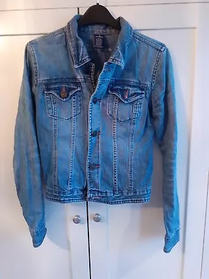 Earl Jeans Blue Denim Cropped Jacket Size Small • £14.50