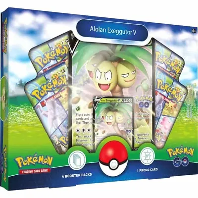 $17.75 • Buy Pokemon Go Alolan Exeggutor V Collection Box 4 Booster Pack Set Sealed