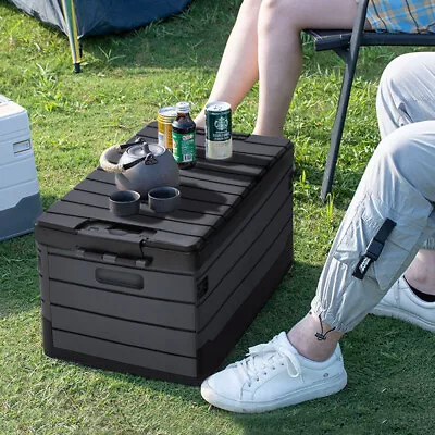 35/60L Large Collapsible Storage Box Outdoor Camping Picnic Folding Diner Table  • £17.95