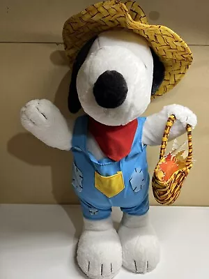 Large Snoopy Peanuts Fall Harvest Standing Plush Scarecrow Door Greeter 20” • $20.95