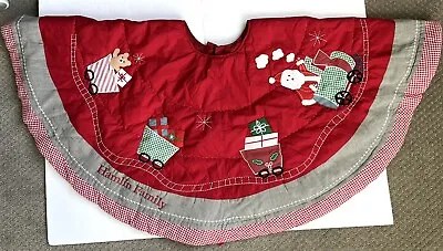 Pottery Barn Kids Train Quilted Christmas Tree Skirt *hamlin Family* New Santa • $33.99