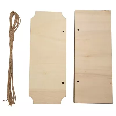 10 Pieces Unfinished Hanging Wood Sign Blank Wooden Plaque Banners WB2 • $15.99