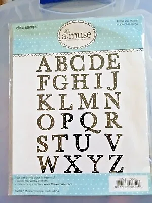 VTG (2005) New A-Muse Large Letter Stamps  POLKA DOT LETTERS  Uppercase #7-PDCLG • $12.99