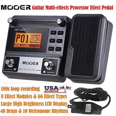 MOOER GE100 Guitar Multi-effects Processor Effect Pedal With Loop Recording R2O2 • $73.99