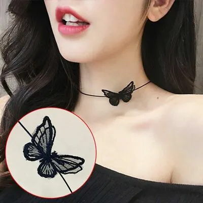 Butterfly Clavicle Choker Necklace Pendant Chain 925 Silver Plated • $3.75