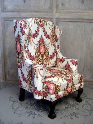 Exquisite 1/12th Scale Dolls' House Armchair With Cabriole Legs~Celia Mayfield • £65