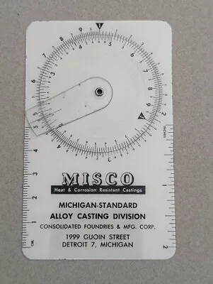 MISCO  Heat & Corrosion Resistant Casting Wheel  Chart Card  Mechanist Tool • $5.97