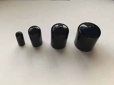 Black Flexible Round End Cap Cover For Pipe Plastic Tubes Hub Caps Threads Rods • $4.95