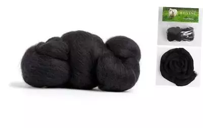 Merino Wool Roving Premium Combed Top Color 21.5 Micron Perfect For Black • $17.14