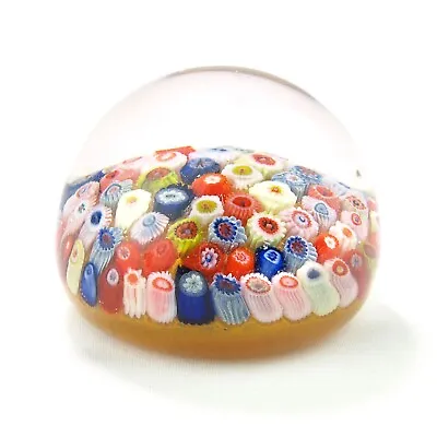 £27.95 • Buy Vintage Strathearn Close Pack Millefiori Glass Art Paperweight With Orange Base
