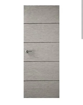 Internal Vancouver Light Grey Pre Finished 5 Panel FD30 Fire Doors 2040 X 826 • £105