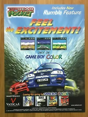 Top Gear Pocket Gameboy Color 1999 Vintage Print Ad/Poster Official Promo Art • $14.99