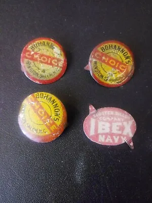 Lot Of 4 Tobacco Tags Metal Bohannon's Choice Ibex Navy • $8.99