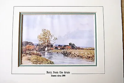 £29.99 • Buy BURY, FROM THE ARUN. Watercolour By WILFRID BALL 1909. Mounted Print, 10  X 8 