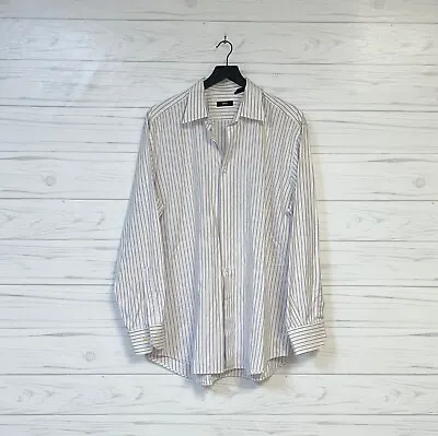 Hugo Boss Dress Shirt Mens Size 17.5 34/35 Button Up Long Sleeve White • $14.21