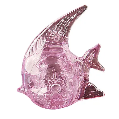 3D DIY Crystal Puzzle For Children Kids Educational Learning Toy - Pink Fish • £5.62