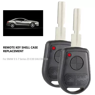$11.04 • Buy 2x Remote Key Shell Case Fob For BMW 3 5 7 Series Z3 E39 E46 E36 E38 Uncut HU58