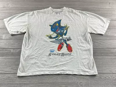 Stray Rats Sonic The Hedgehog METAL SONIC TEE White Size XL Short Sleeve Vtg • $67.49