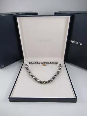 Mikimoto Black Tahitian South Sea Cultured Pearl Necklace 17” • $3000