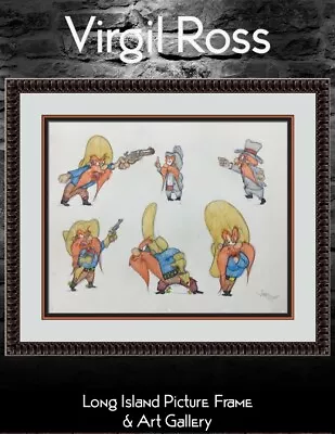 Virgil Ross Original Signed Model Sheet Drawing Yosemite Sam III Custom Framed • $1295