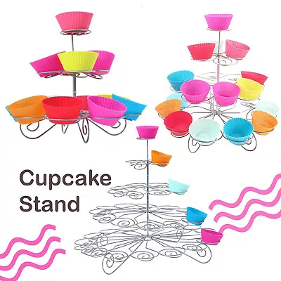 3/4/5 Tier Cupcake Stand Holder Round Cake Display Birthday Party Table Decor • £12.29