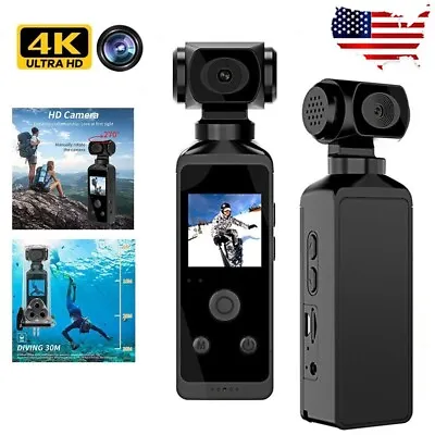 4K Action Camera LCD Screen 270° Rotatable Lens Sports Camera Underwater Cam US • $60.58