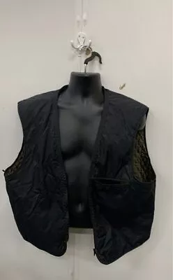 M Julian Wilson The Leather Experts Men Black Green Vest Sz XL • $24.99