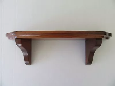 Home Interiors Wood Wall Shelf 15 3/4  Dark Pine Figurine Display W/Plate Groove • $17.95