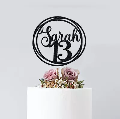 Personalised Cake Topper Birthday Custom Topper Any Age Any Name 16th 18 21st 30 • £2.99