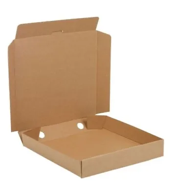 100 X  12 Inch Strong Flat Brown Pizza Boxes  Food Takeaway Postal Package • £30.77