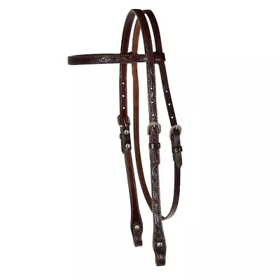 Circle Y Walnut Floral Tooled Breast Collar 4280-0001 Browband Bridle 0233-8341 • $69.95