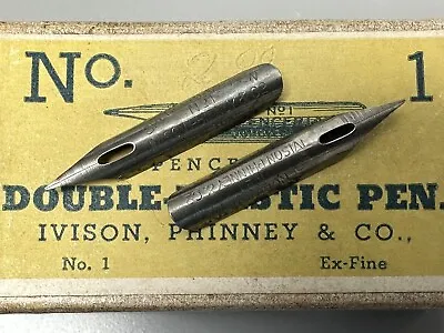 Two Vintage Spencerian No. 1 Ivison Phinney “Dream Point” Fine Flex Dip Pen Nibs • $5