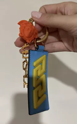 Versace 'La Greca' Medusa Keychain (Orange/ Blue / Yellow) • $95