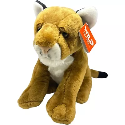 Wild Republic Golden Tan Mountain Lion Cougar Plush Stuffed Animal Toy 11” NWT • $14.40