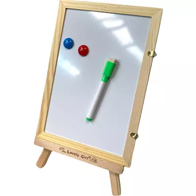 Wooden Wood Desktop Message Board Whiteboard Blackboard Easel Chalkboard 2 In 1 • £8.49