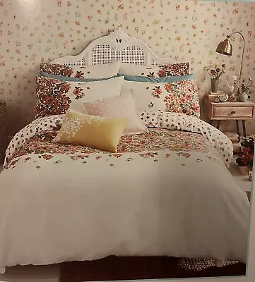 Cath Kidston Painted Bloom 100% Brushed Cotton King Size Duvet Cover Set New • £37.99
