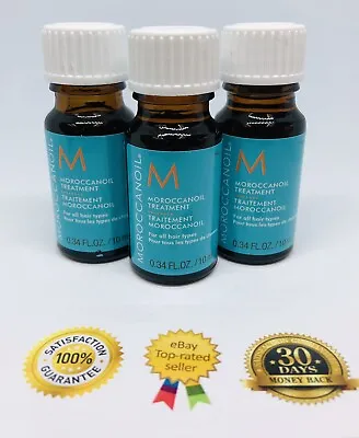 3 X Moroccan Oil Morrocanoil Hair Treatment 0.34oz 10ml Travel Size AUTHENTIC  • $16.99